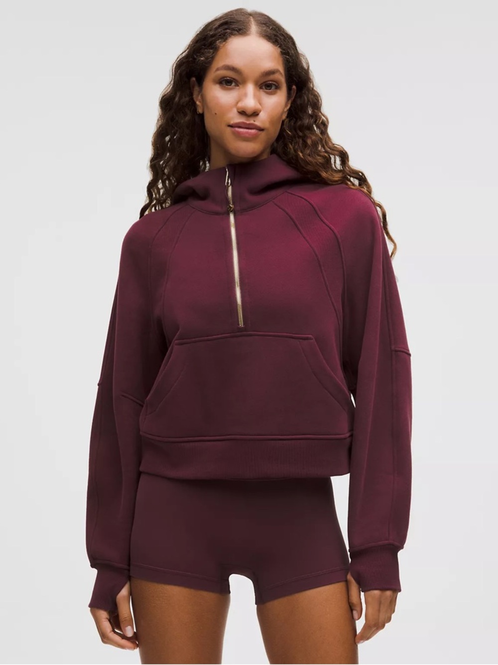 Lululemon Scuba Oversized Half-Zip Hoodie size XL/XXL NWT Burgundy Bay